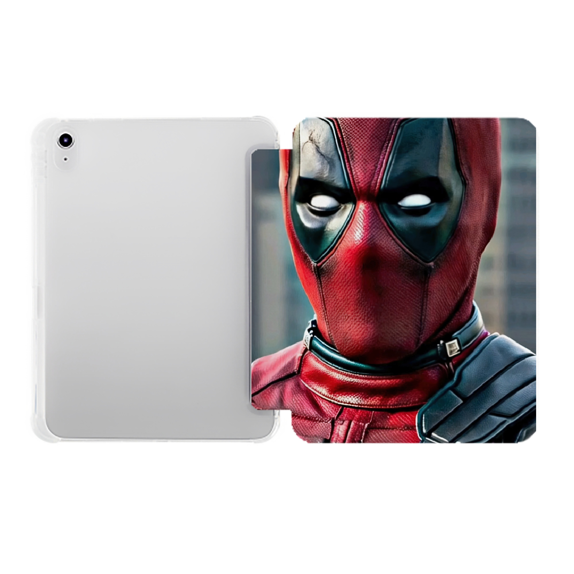 （画像用） Deadpool デッドプール IPad ケース ペン収納付き 三つ折りスタンド PUレザー×シリコン 対応機種9.5/10.5/10.9インチ